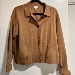 J. Crew Tan Button-Up Sweater
